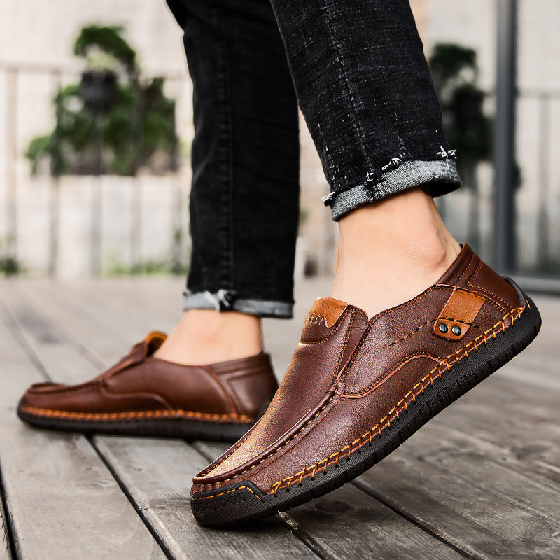 【🎁¡Descuento por tiempo limitado - No te lo pierdas!】Hecho de auténtica piel de vaca australiana👞Cosido a mano para máxima comodidad✅