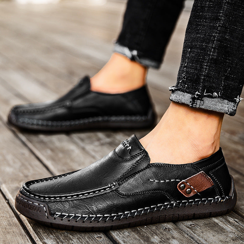 【🎁¡Descuento por tiempo limitado - No te lo pierdas!】Hecho de auténtica piel de vaca australiana👞Cosido a mano para máxima comodidad✅