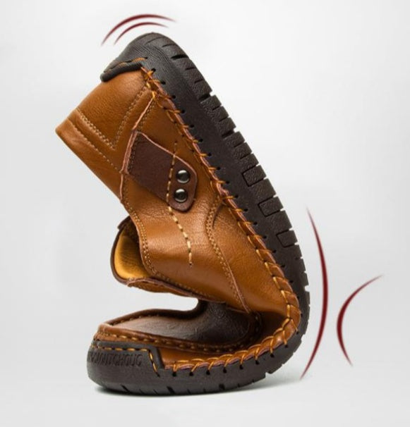 【🎁¡Descuento por tiempo limitado - No te lo pierdas!】Hecho de auténtica piel de vaca australiana👞Cosido a mano para máxima comodidad✅