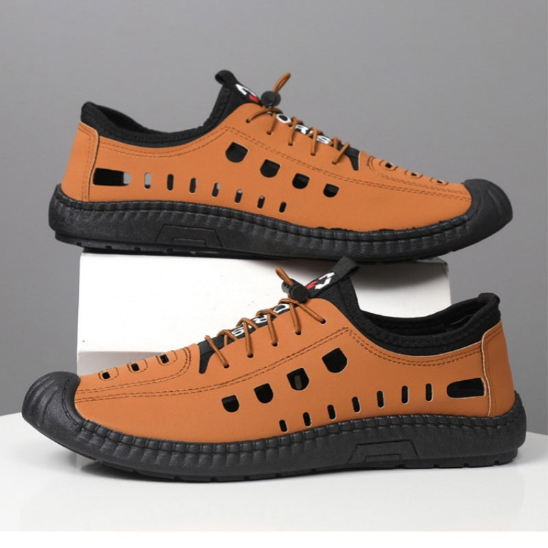 🐂 Zapatos de piel de becerro para hombre, cosidos a mano en Australia ✅ Sandalias ortopédicas de diseño ergonómico 🦶 con absorción de impactos