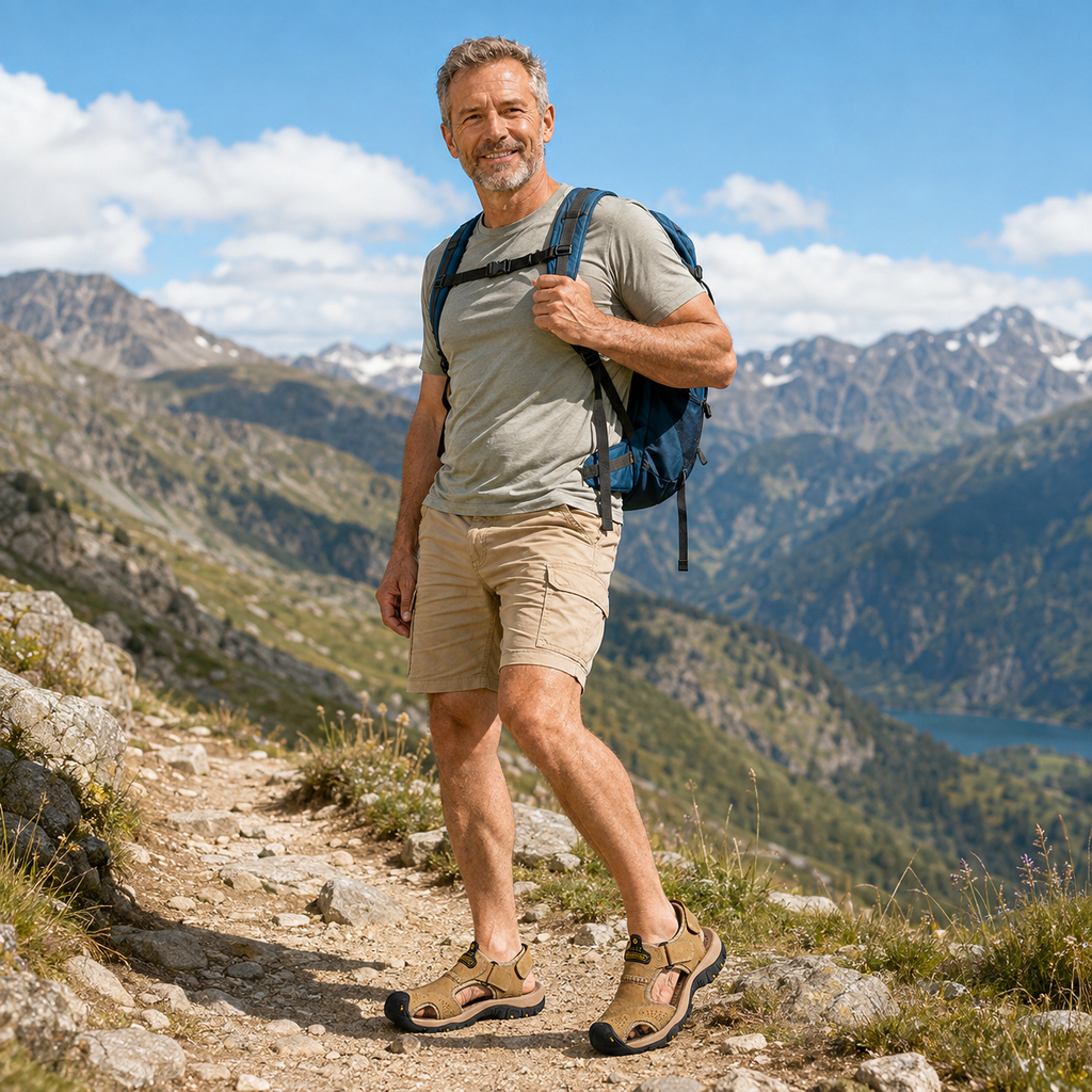 ⏰ ¡Solo hoy! ¡50% de descuento! ✅️Sandalias de piel de becerro australiana de alta calidad hechas a mano con soporte para el arco: alivian el dolor de pies y tienen un diseño ergonómico.