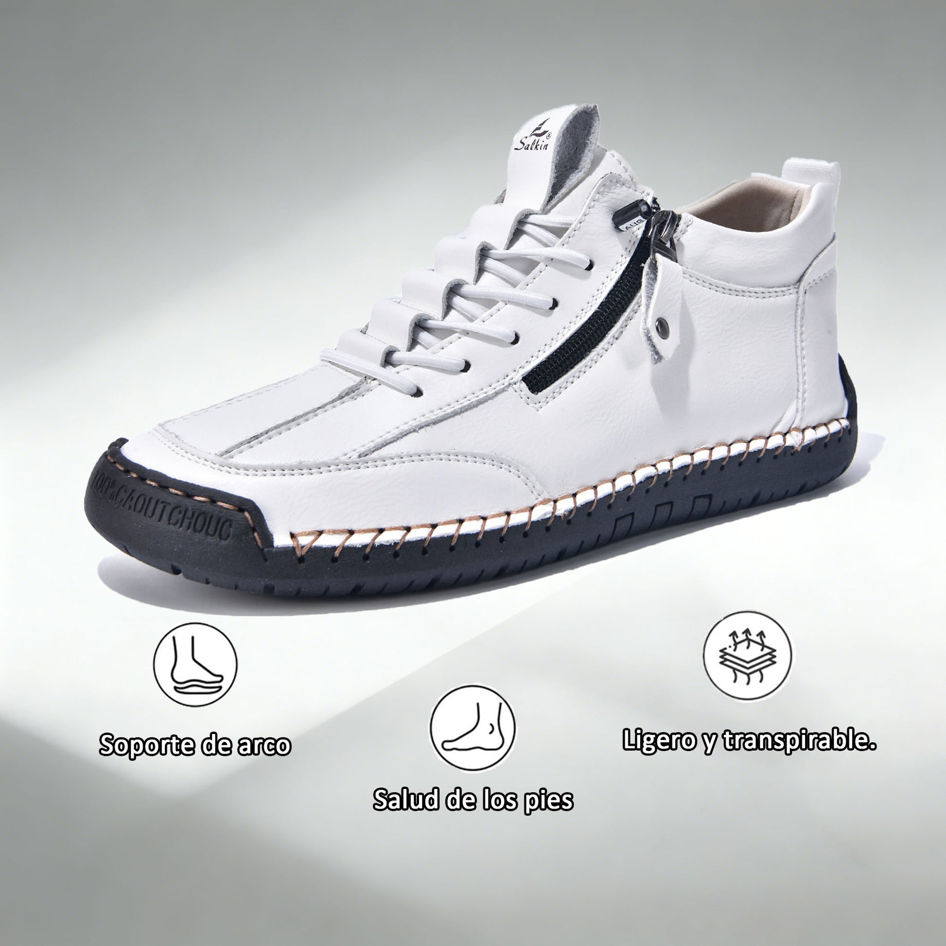 Coesses® | 50% de descuento - No te lo pierdas! Zapatos de piel "Cero Fatiga": Cremallera lateral, soporte plantar y suela antideslizante – su diseño ergonómico alivia la fatiga - unisex