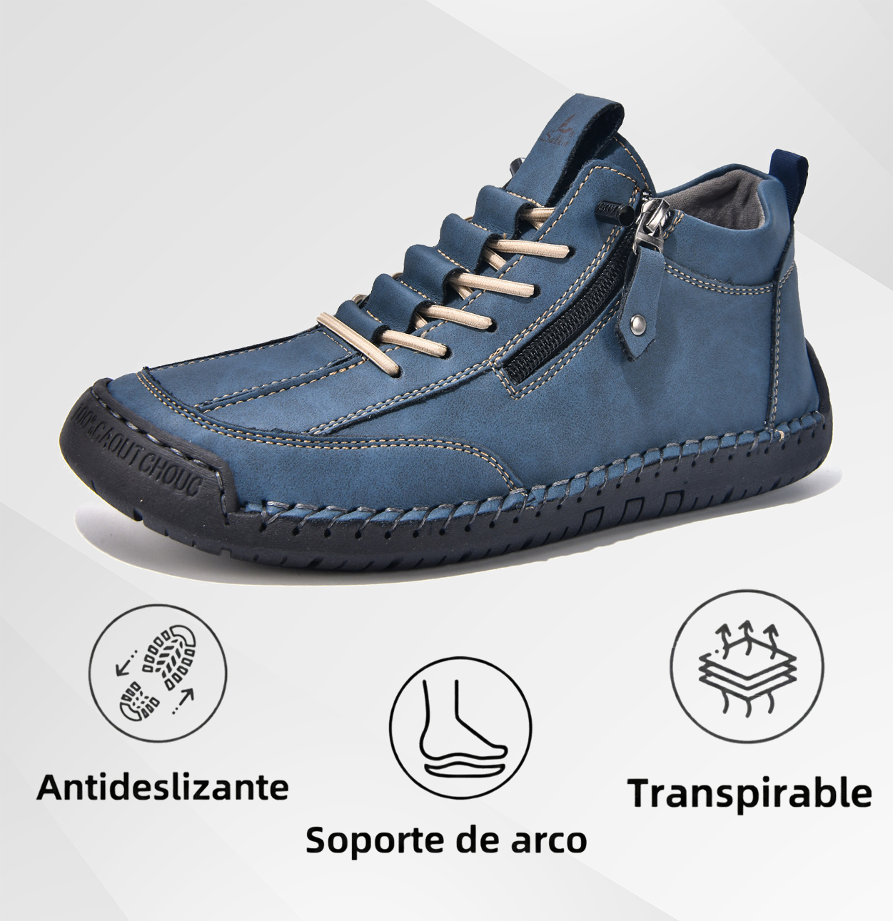 Coesses® | 50% de descuento - No te lo pierdas! Zapatos de piel "Cero Fatiga": Cremallera lateral, soporte plantar y suela antideslizante – su diseño ergonómico alivia la fatiga - unisex
